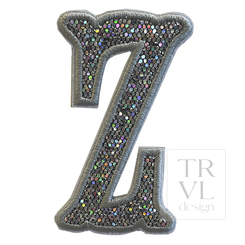 Silver Glitter Appliqué Letters *2 Pc Pre-Pack* Letter Z