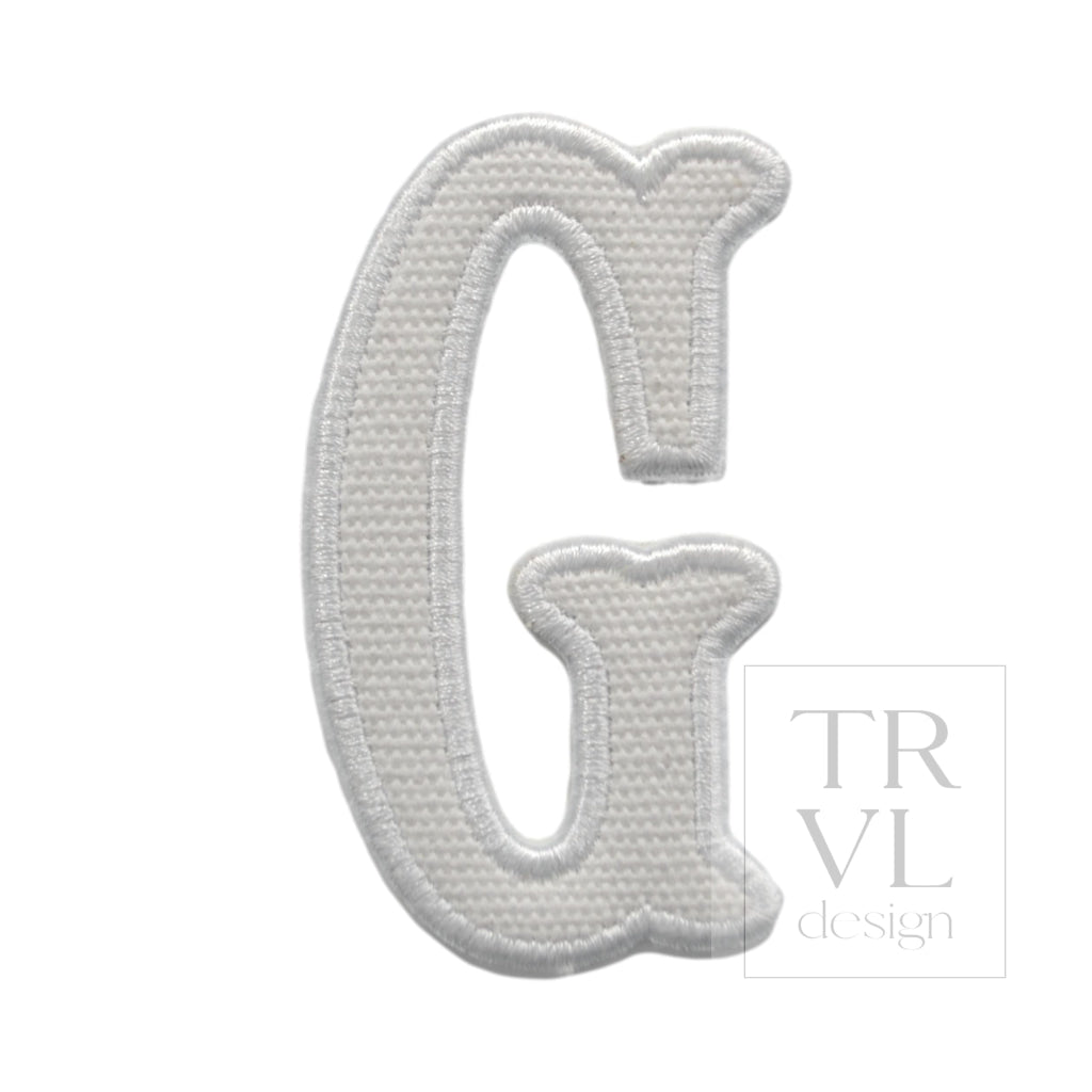 LETTER APPLIQUÉS - LARGE WHITE CANVAS *2 PC PRE-PACK* - Letter G - Decorative Stickers