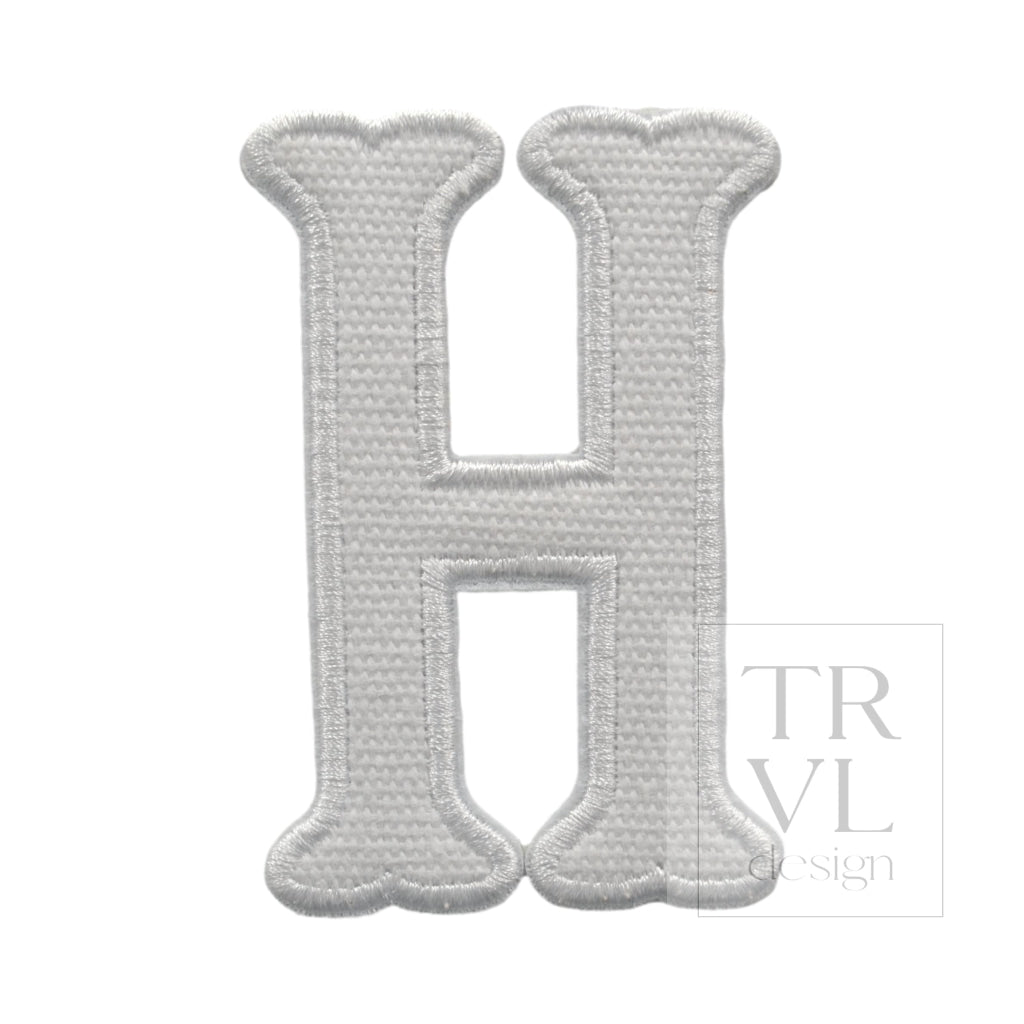 LETTER APPLIQUÉS - LARGE WHITE CANVAS *2 PC PRE-PACK* - Letter H - Decorative Stickers