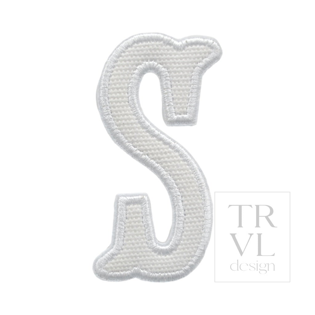 LETTER APPLIQUÉS - LARGE WHITE CANVAS *2 PC PRE-PACK* - Letter S - Decorative Stickers