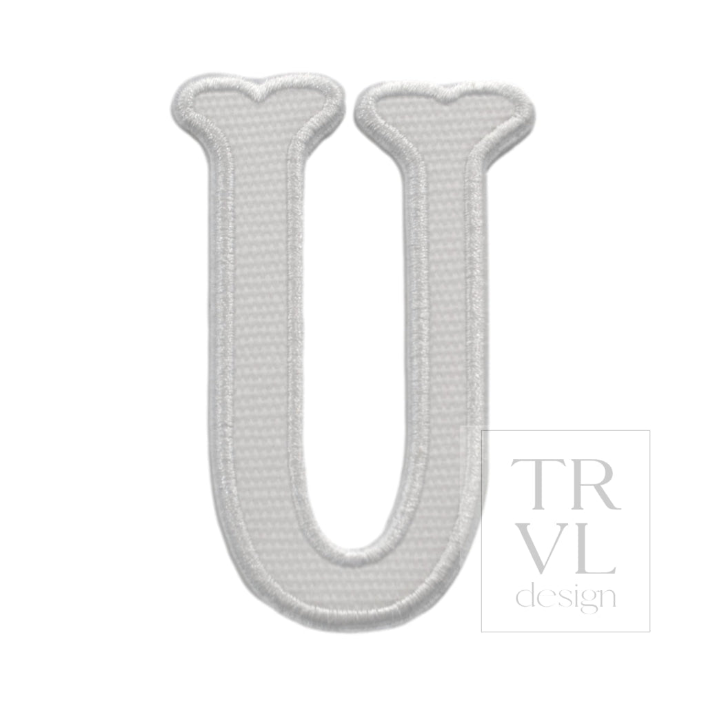 LETTER APPLIQUÉS - LARGE WHITE CANVAS *2 PC PRE-PACK* - Letter U - Decorative Stickers