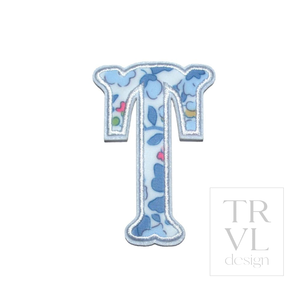 LETTER APPLIQUÉS - SMALL BRIDGEHAMPTON FLORAL *2 PC PRE-PACK* - Letter T - Decorative Stickers