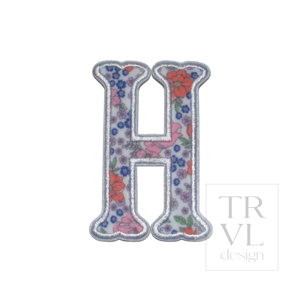 LETTER APPLIQUÉS - SMALL GARDEN FLORAL *2 PC PRE-PACK* - Letter H - Decorative Stickers