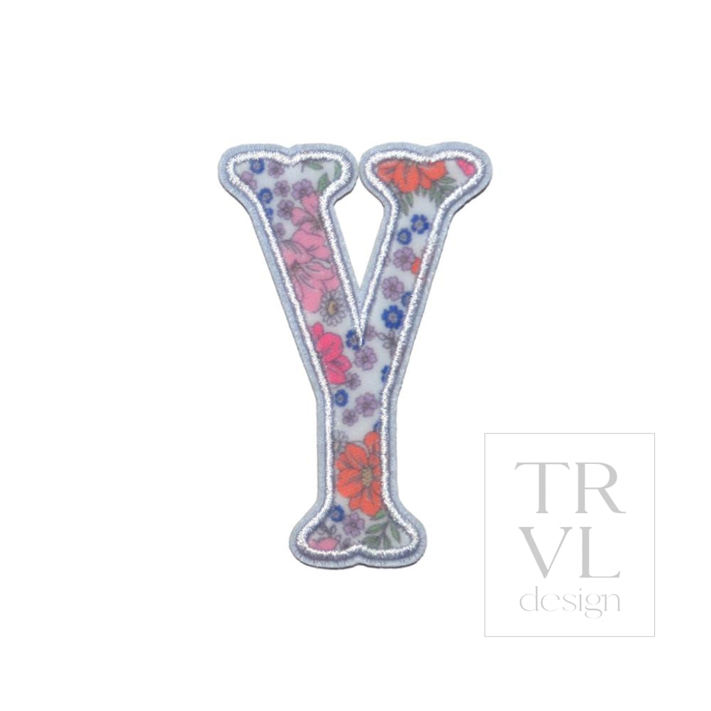 LETTER APPLIQUÉS - SMALL GARDEN FLORAL *2 PC PRE-PACK* - Letter Y - Decorative Stickers
