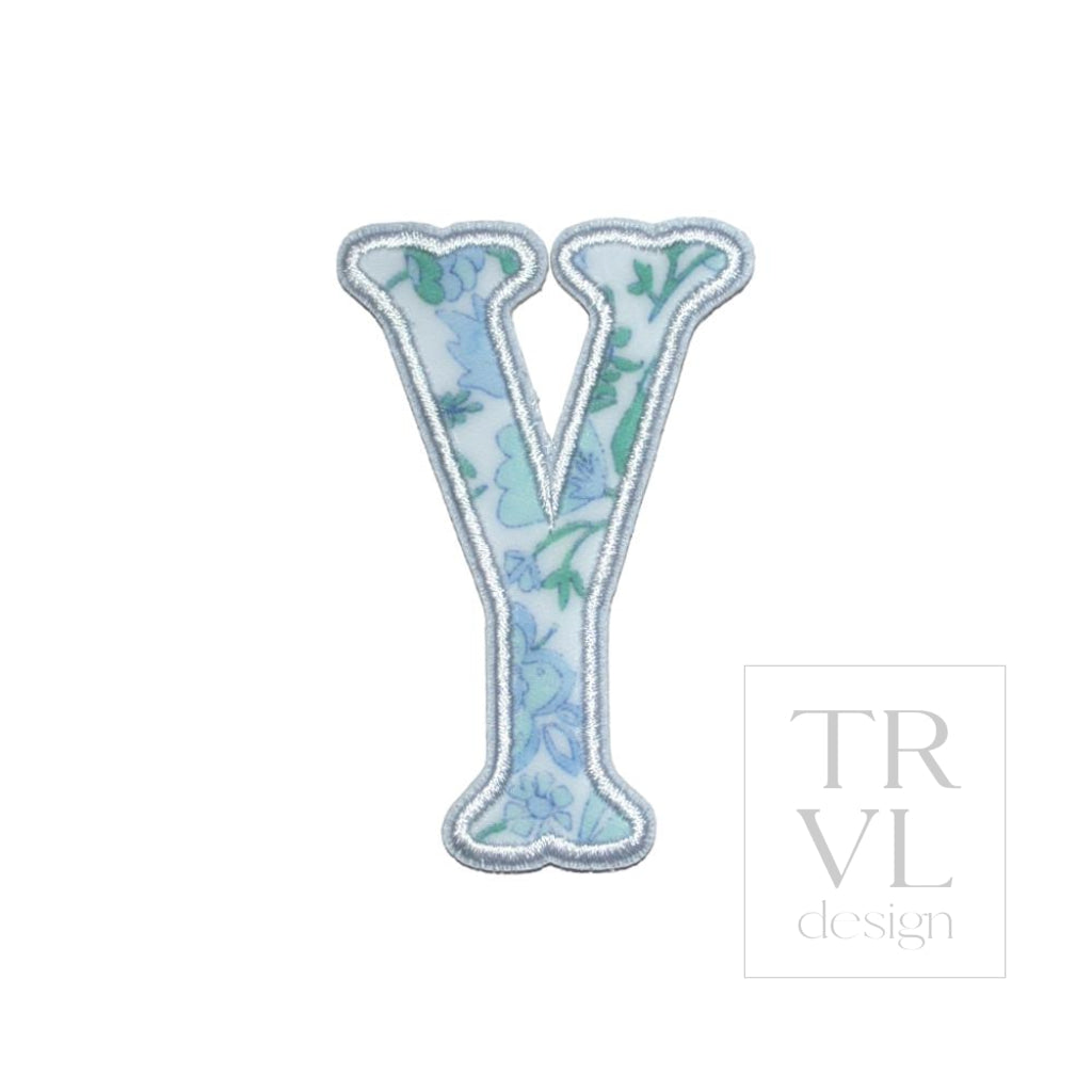 LETTER APPLIQUÉS - SMALL HAMPTONS FLORAL *2 PC PRE-PACK* - Letter Y - Decorative Stickers
