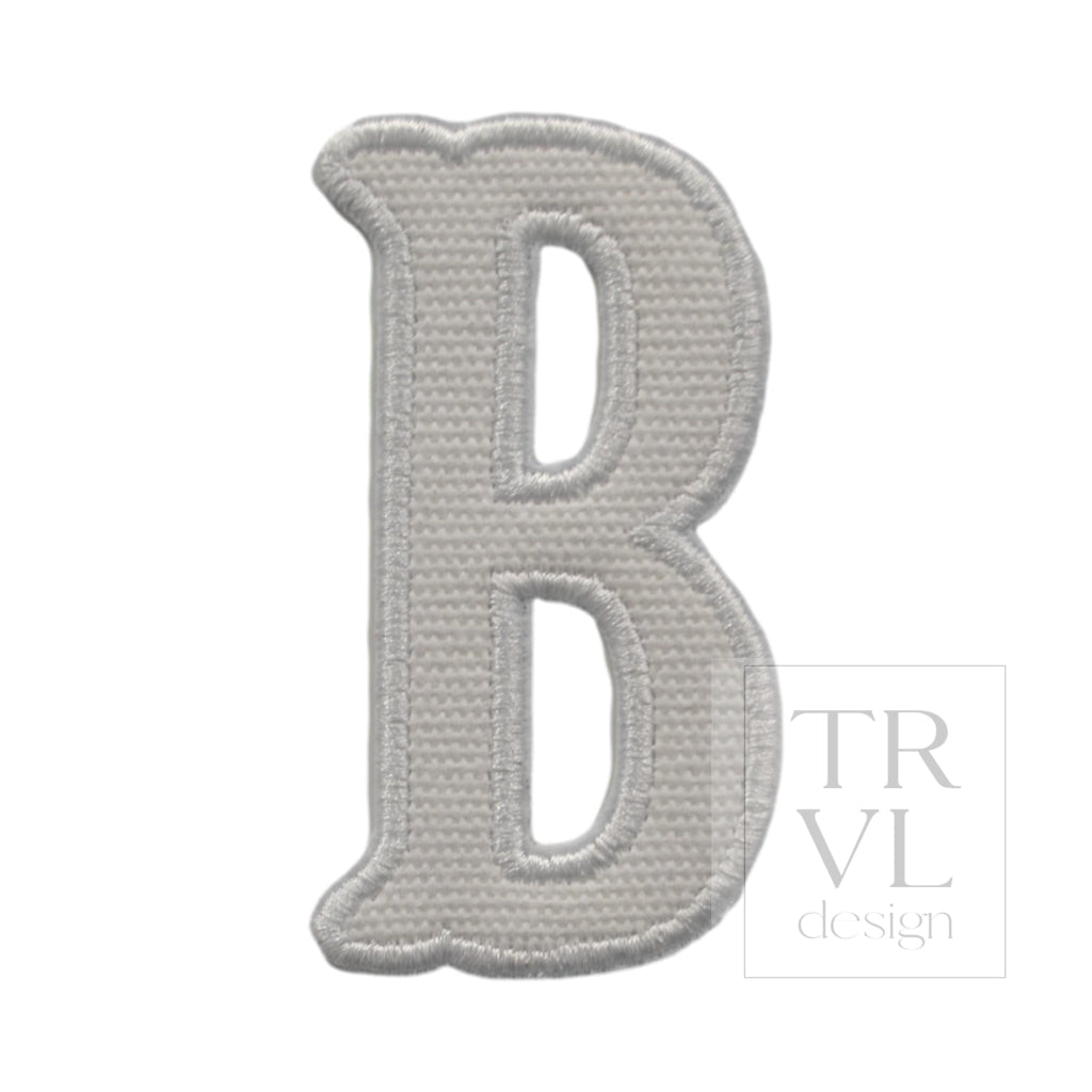 LETTER APPLIQUÉS - SMALL WHITE CANVAS *2 PC PRE-PACK* - Letter B - Decorative Stickers