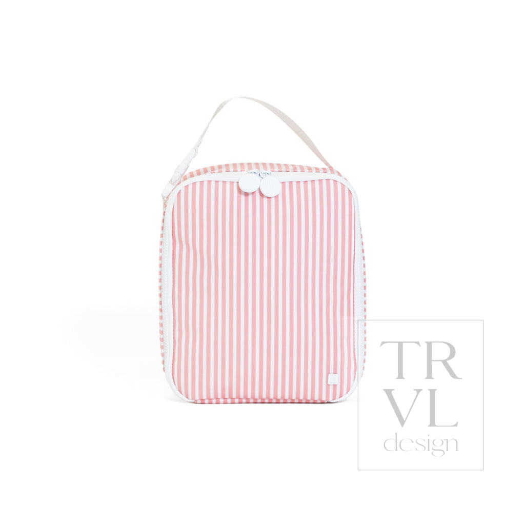 LUNCH BOX Insulated Lunch Bag - PIMLICO STRIPE DUSTY ROSE - Lunch Bags