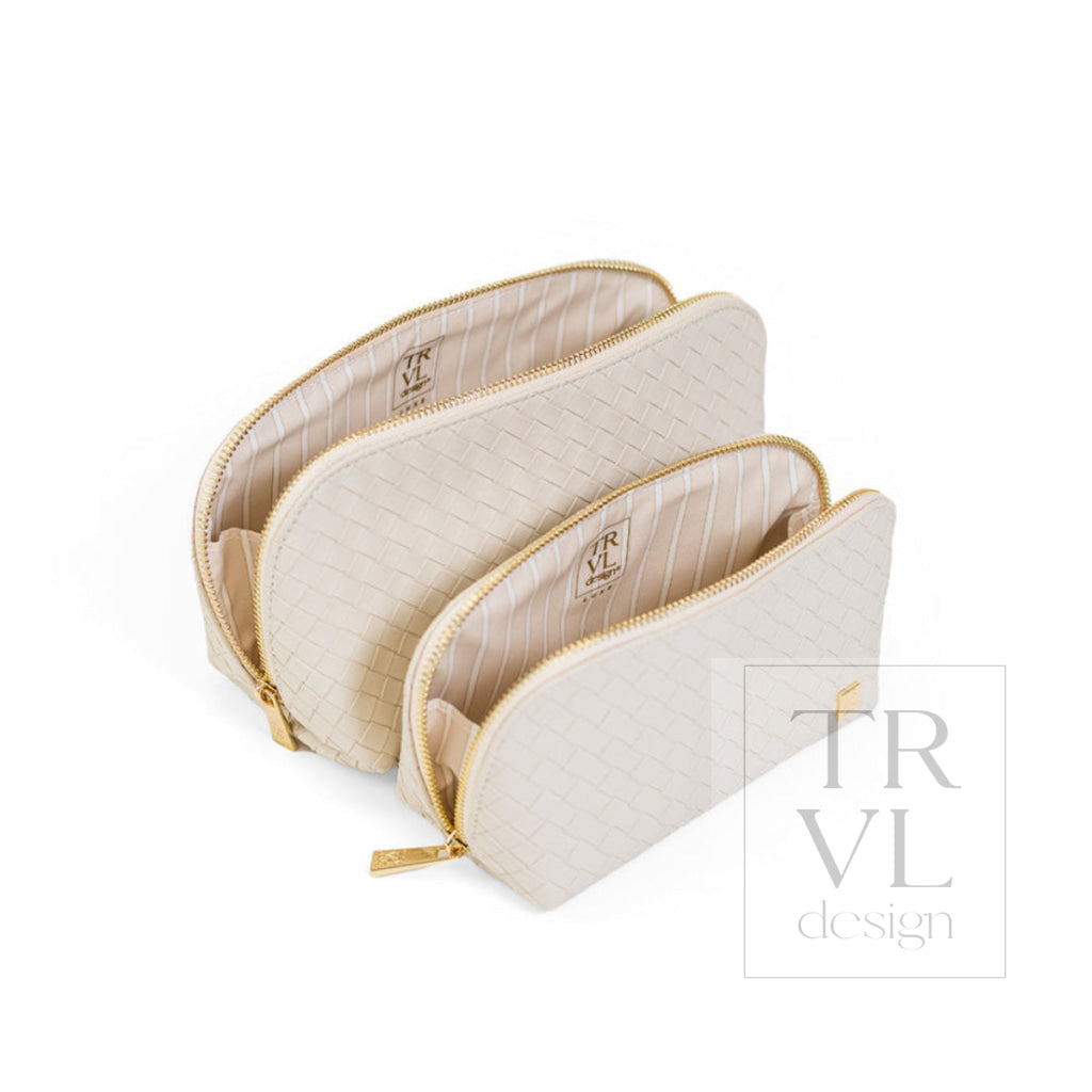 LUXE DUO CASE - WOVEN SAND - Cosmetic & Toiletry Bags