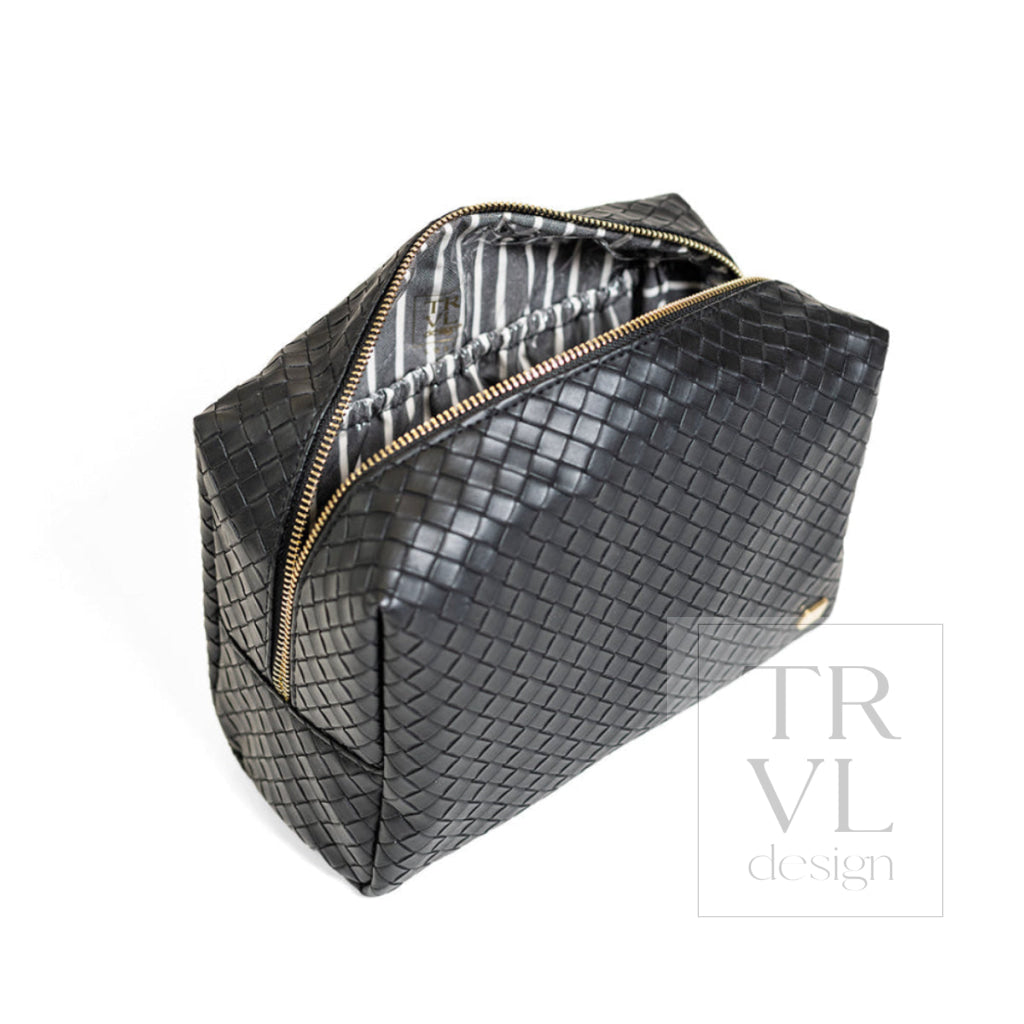LUXE EVERYDAY Cosmetic Bag - WOVEN JET - Cosmetic & Toiletry Bags