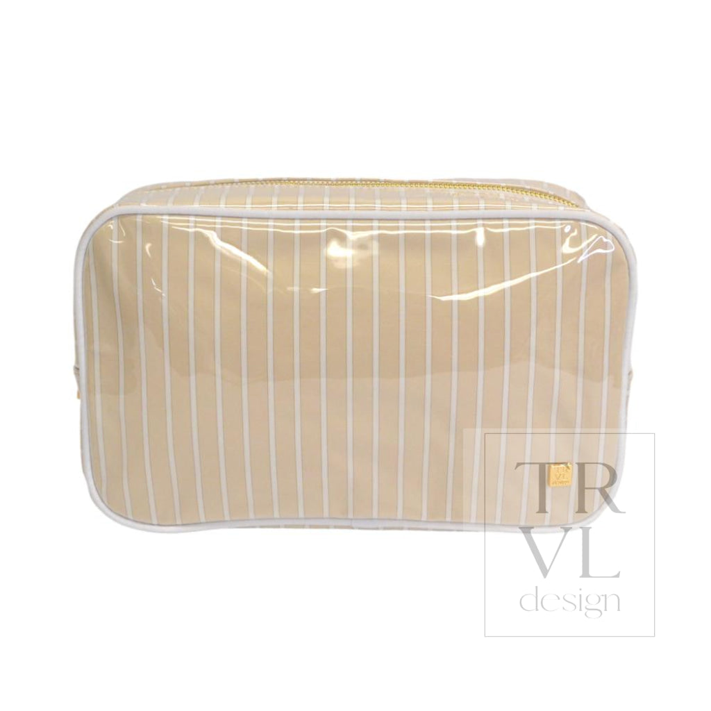 LUXE GLOSS OVERLAY XL GLAM + GO GLAM COASTAL SET - SAND STRIPE - Cosmetic & Toiletry Bags