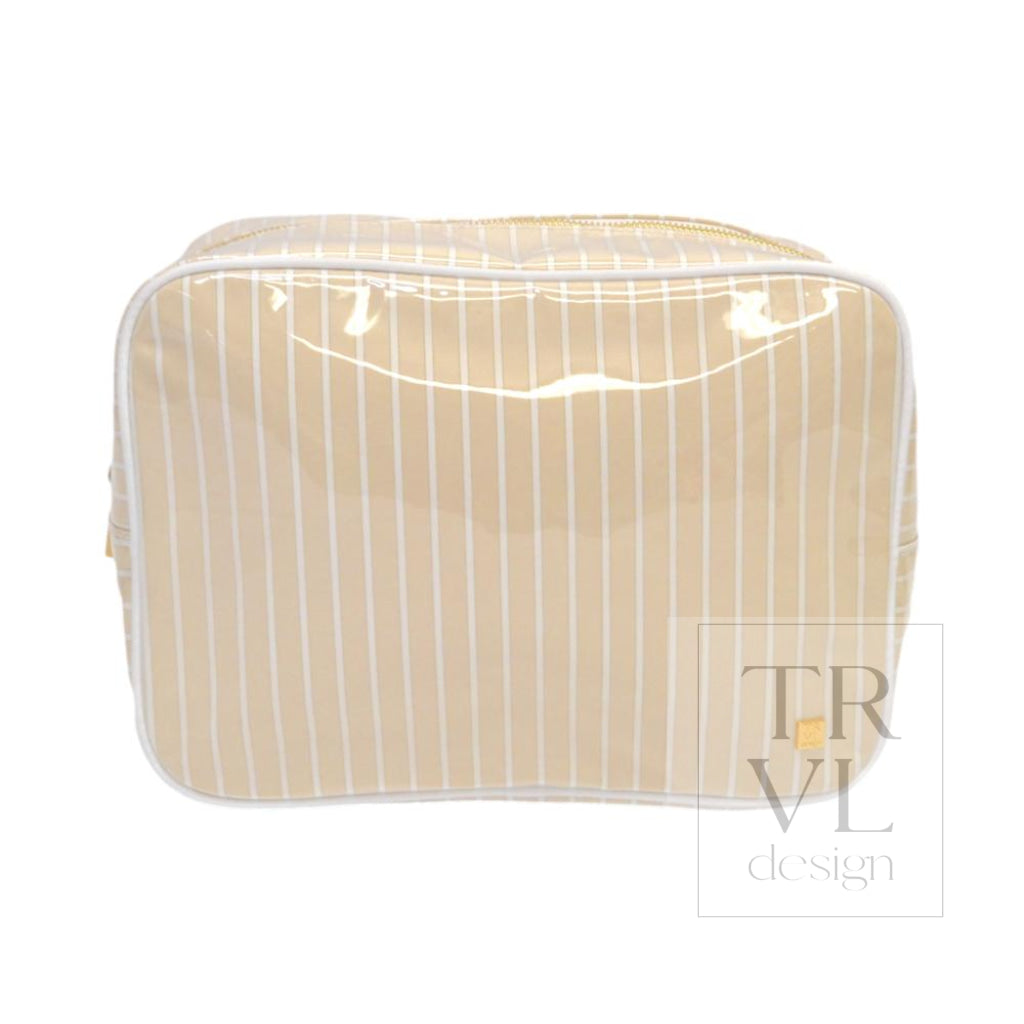 LUXE GLOSS OVERLAY XL GLAM + GO GLAM COASTAL SET - SAND STRIPE - Cosmetic & Toiletry Bags