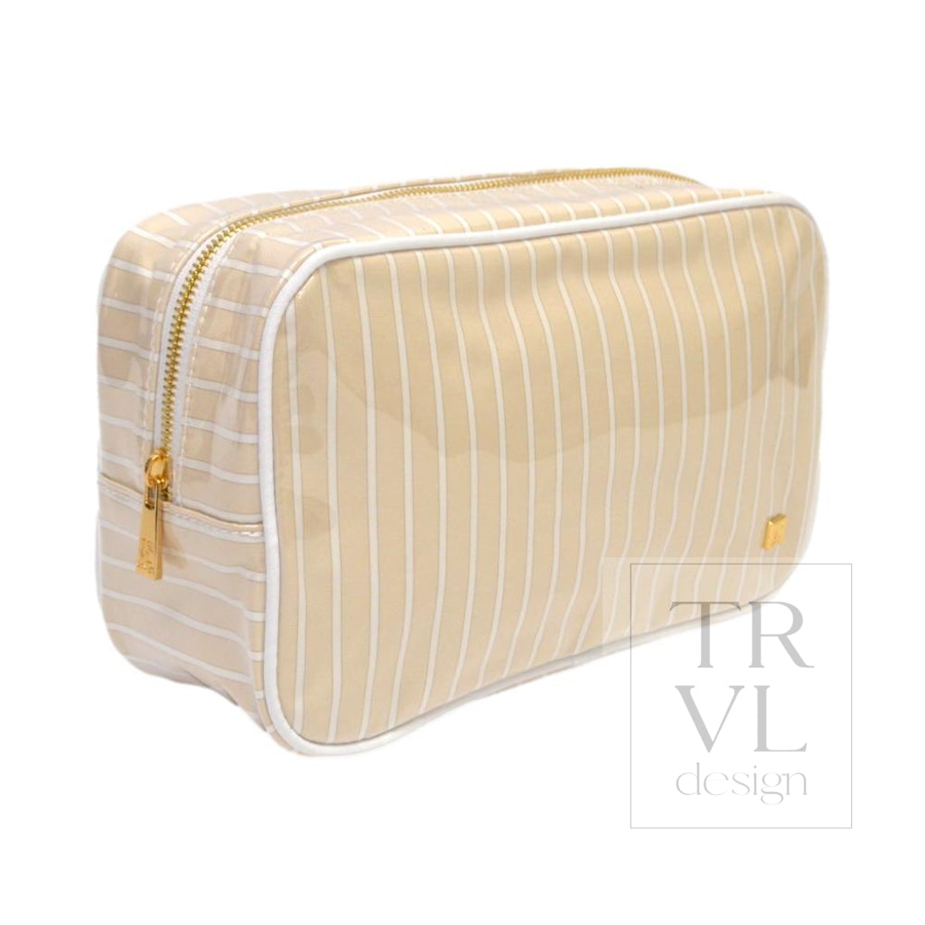 LUXE GLOSS OVERLAY XL GLAM + GO GLAM COASTAL SET - SAND STRIPE - Cosmetic & Toiletry Bags