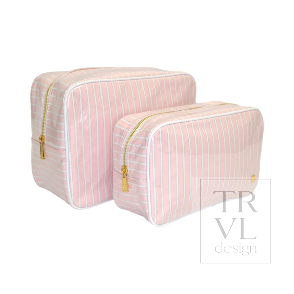 LUXE GLOSS OVERLAY XL GLAM + GO GLAM COASTAL SET - SHELL STRIPE - Cosmetic & Toiletry Bags