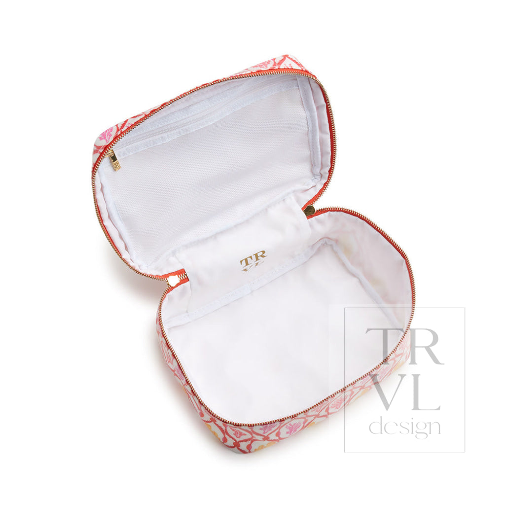 Luxe Gloss Top Handle - Red Coral Cosmetic & Toiletry Bags
