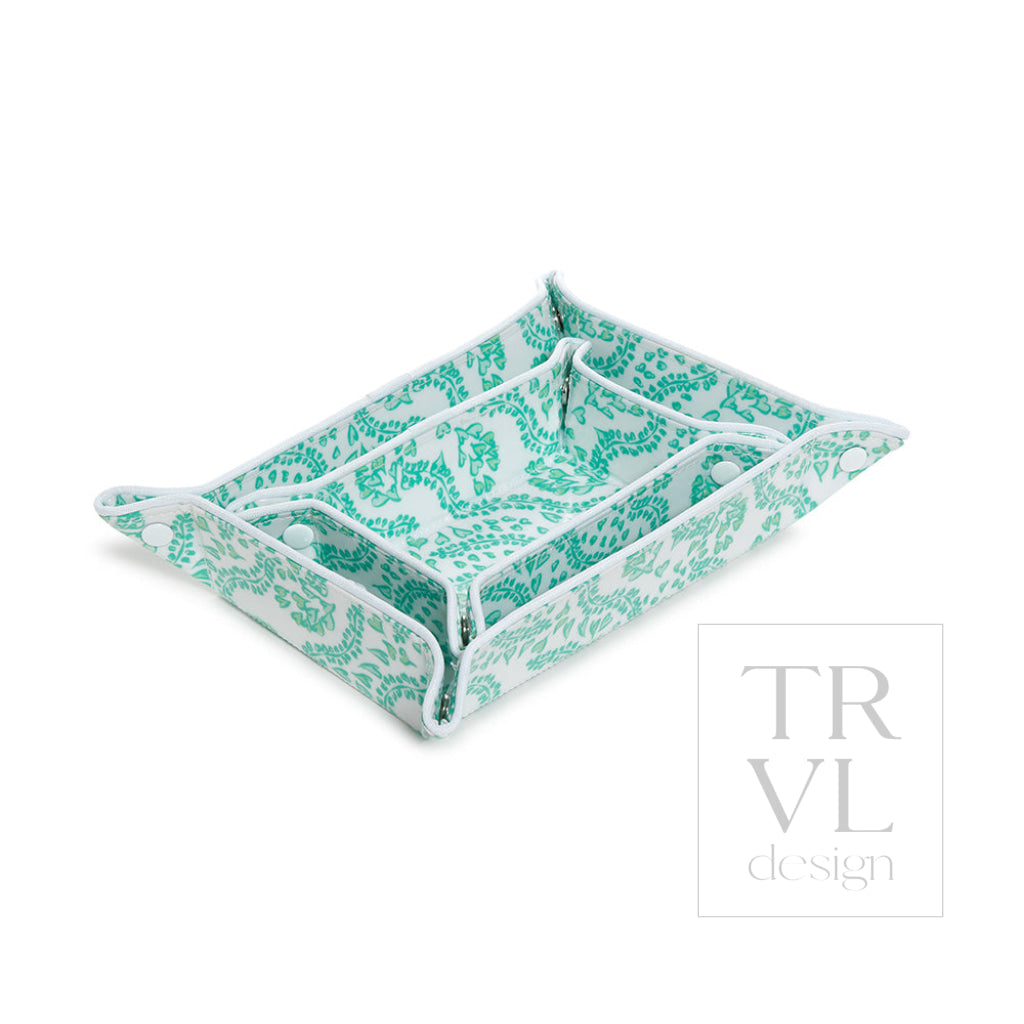 Luxe Gloss Tray Set - All Heart Kelly Green Cosmetic & Toiletry Bags