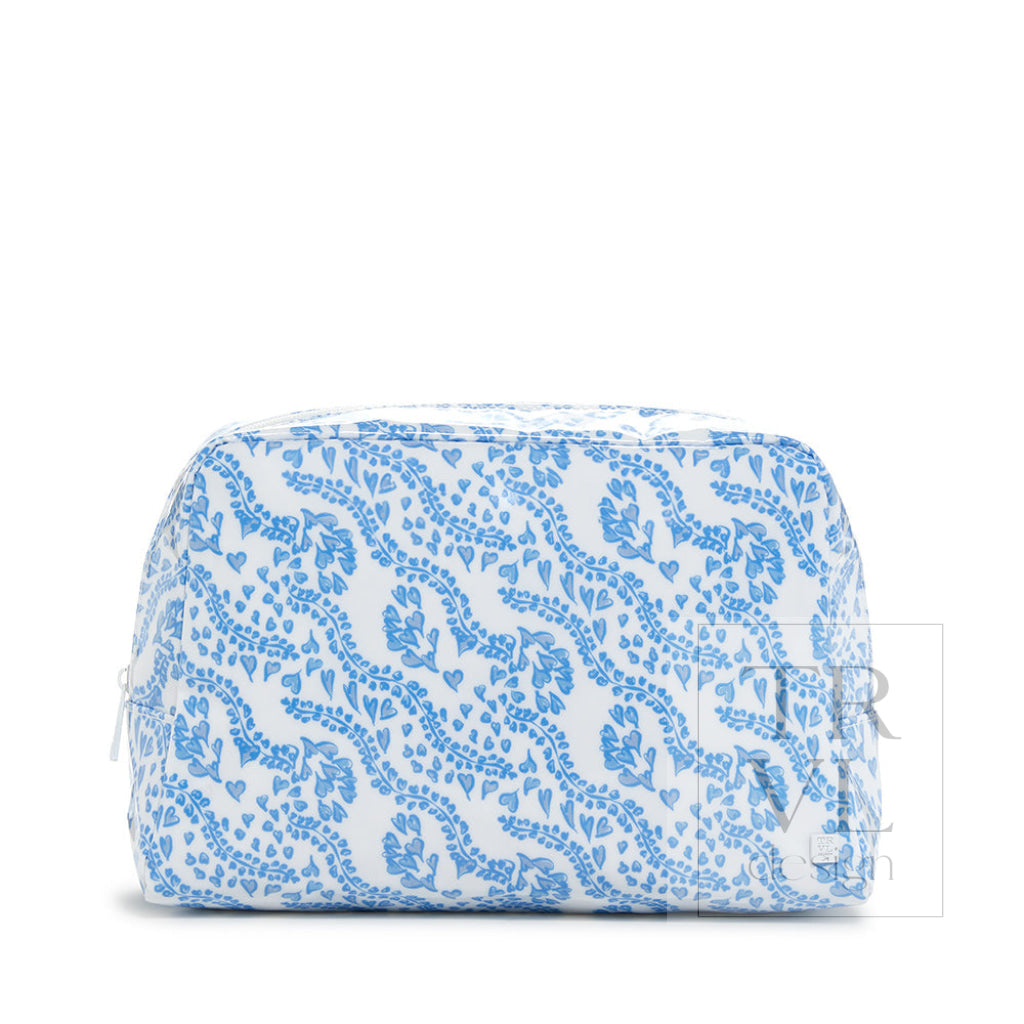 Luxe Gloss Wash Bag Large - All Heart Blue *New! Cosmetic & Toiletry Bags