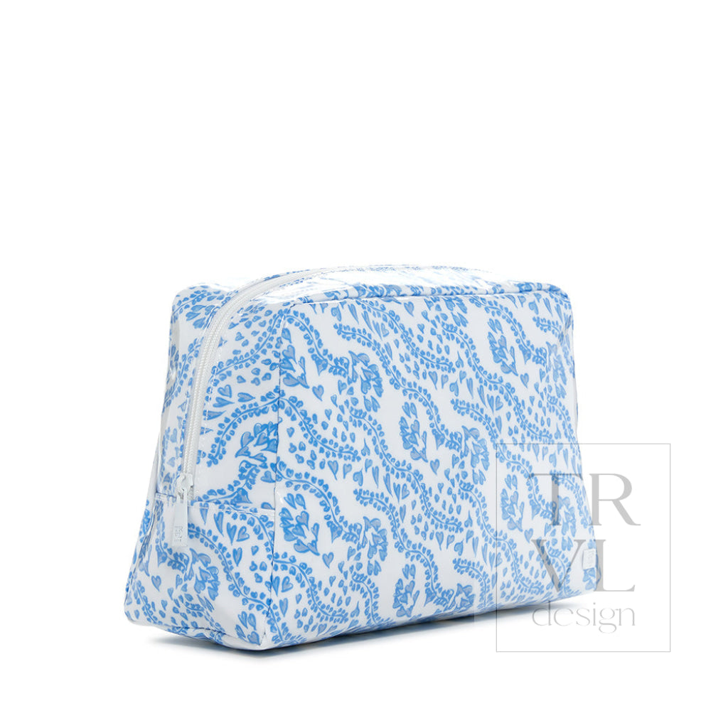 Luxe Gloss Wash Bag Large - All Heart Blue *New! Cosmetic & Toiletry Bags