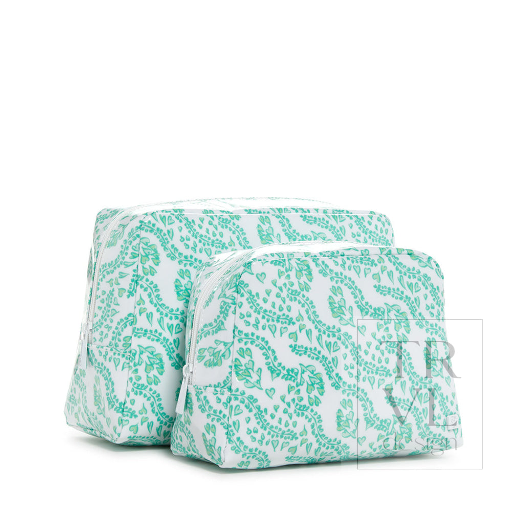 Luxe Gloss Wash Bag Large - All Heart Kelly Green *New! Cosmetic & Toiletry Bags