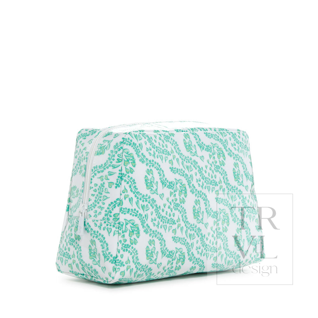 Luxe Gloss Wash Bag Large - All Heart Kelly Green *New! Cosmetic & Toiletry Bags