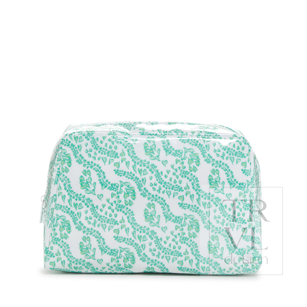 Luxe Gloss Wash Bag Large - All Heart Kelly Green *New! Cosmetic & Toiletry Bags