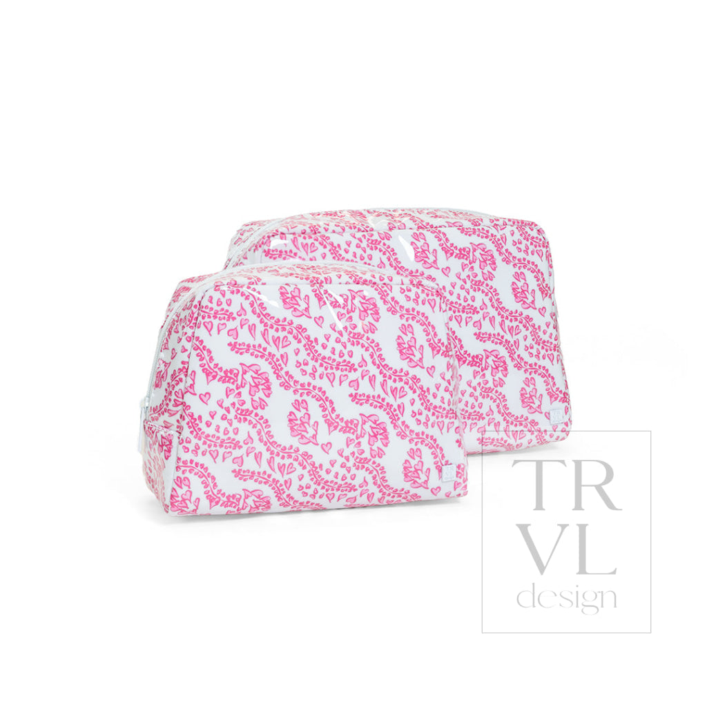 LUXE GLOSS WASH BAG SET - ALL HEART PINK - Cosmetic & Toiletry Bags