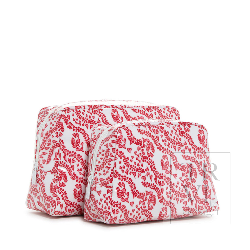 Luxe Gloss Wash Bag Large - All Heart Red *New! Cosmetic & Toiletry Bags