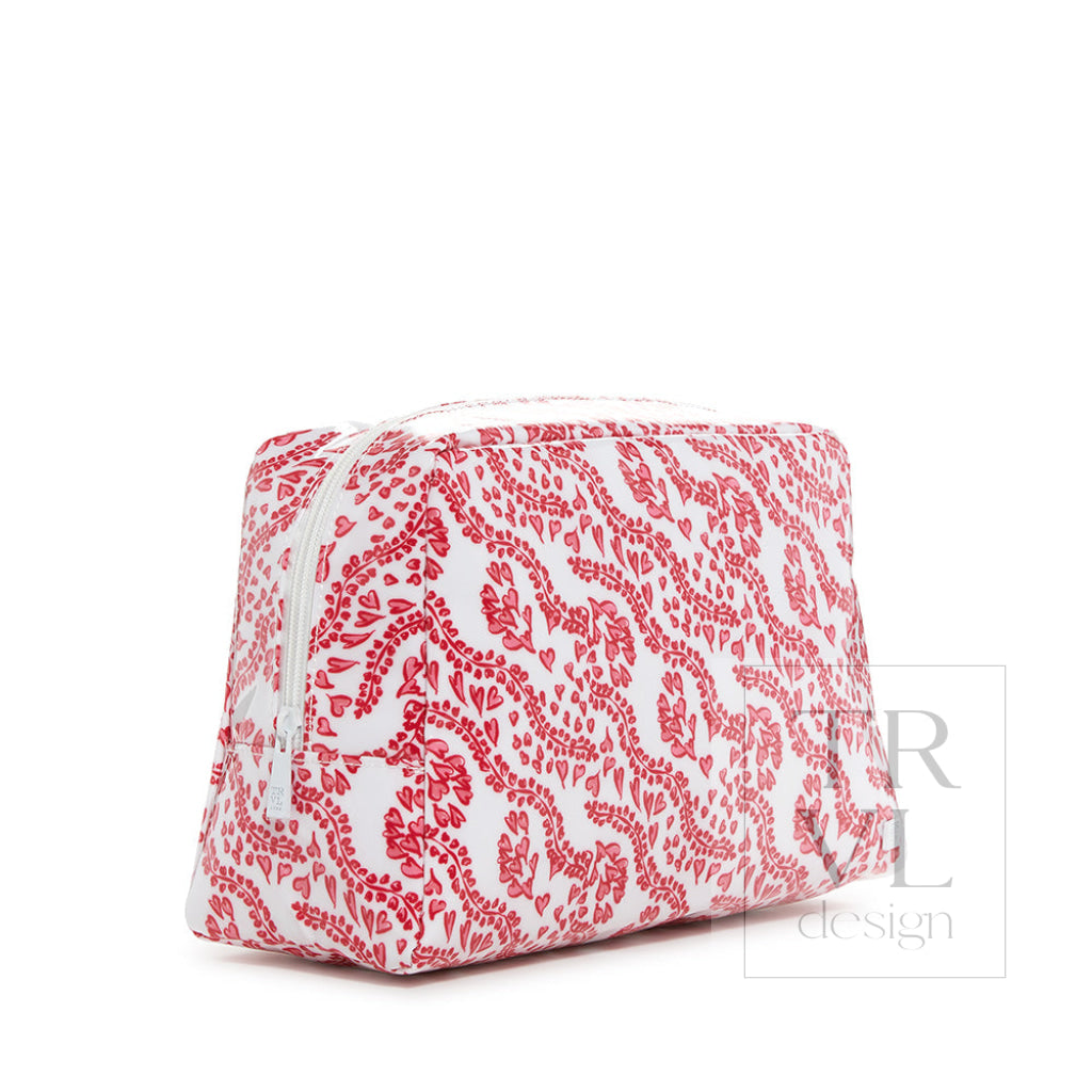 Luxe Gloss Wash Bag Large - All Heart Red *New! Cosmetic & Toiletry Bags