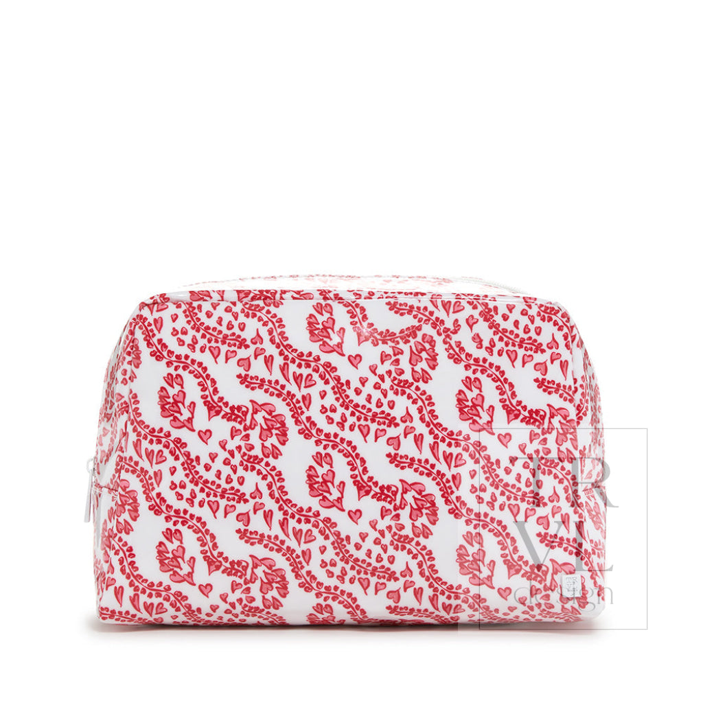 Luxe Gloss Wash Bag Large - All Heart Red *New! Cosmetic & Toiletry Bags