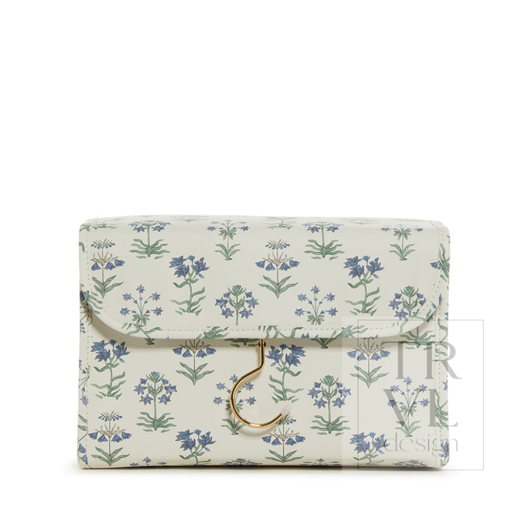 Luxe Hanging Toiletry Case Provence With Green Pinstripe Liner