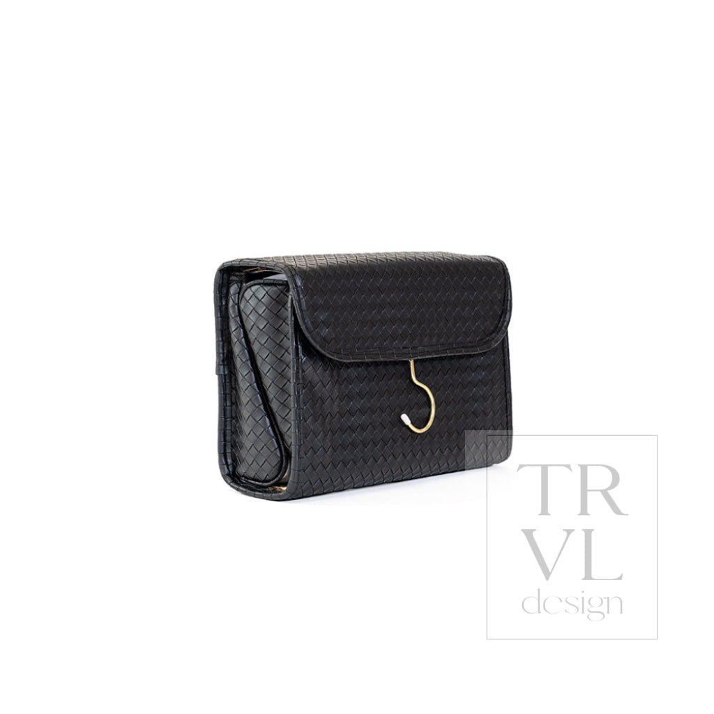 LUXE Hanging Toiletry Case - WOVEN JET - Cosmetic & Toiletry Bags