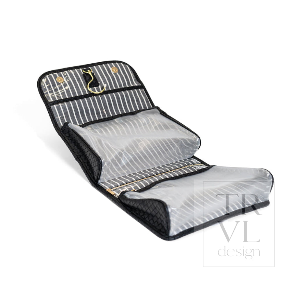 LUXE Hanging Toiletry Case - WOVEN JET - Cosmetic & Toiletry Bags