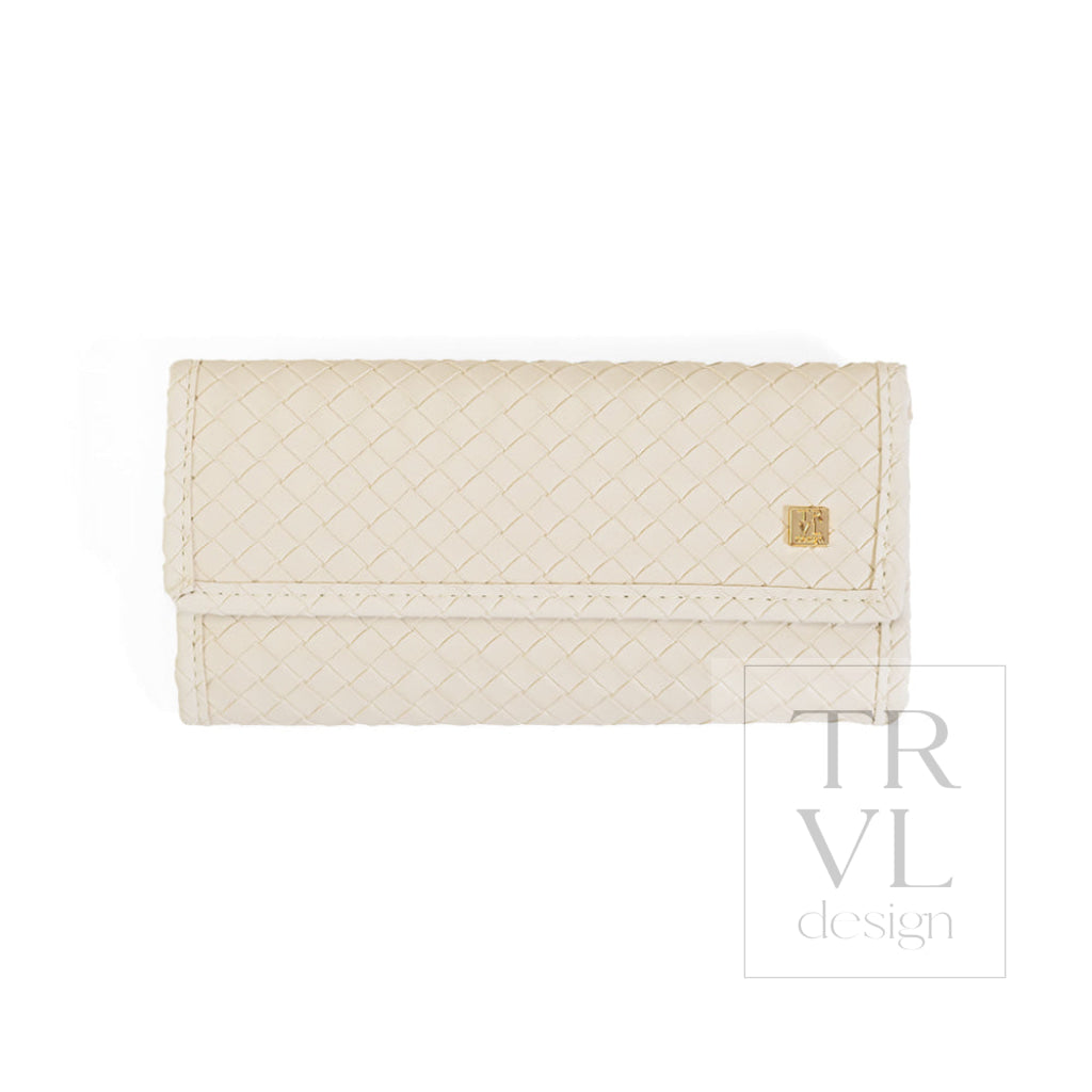 LUXE JEWELRY WALLET - WOVEN SAND - Jewelry Holders