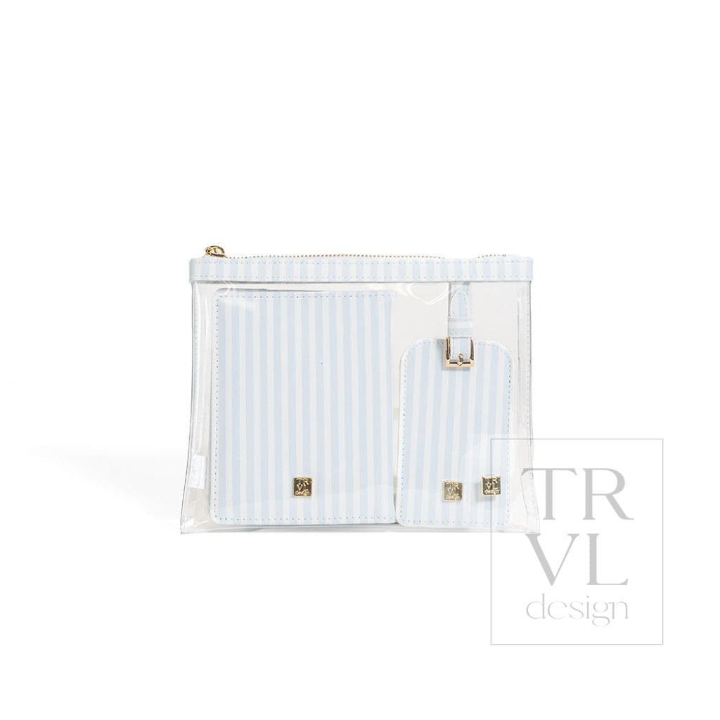 LUXE TRVL 3PC SET - PIMLICO STRIPE BLUE - Travel Pouches