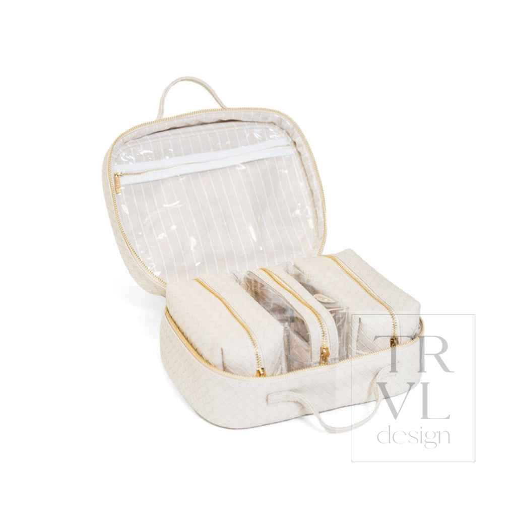 LUXE TRVL2 Cosmetic Toiletry Case - WOVEN SAND - Cosmetic & Toiletry Bags
