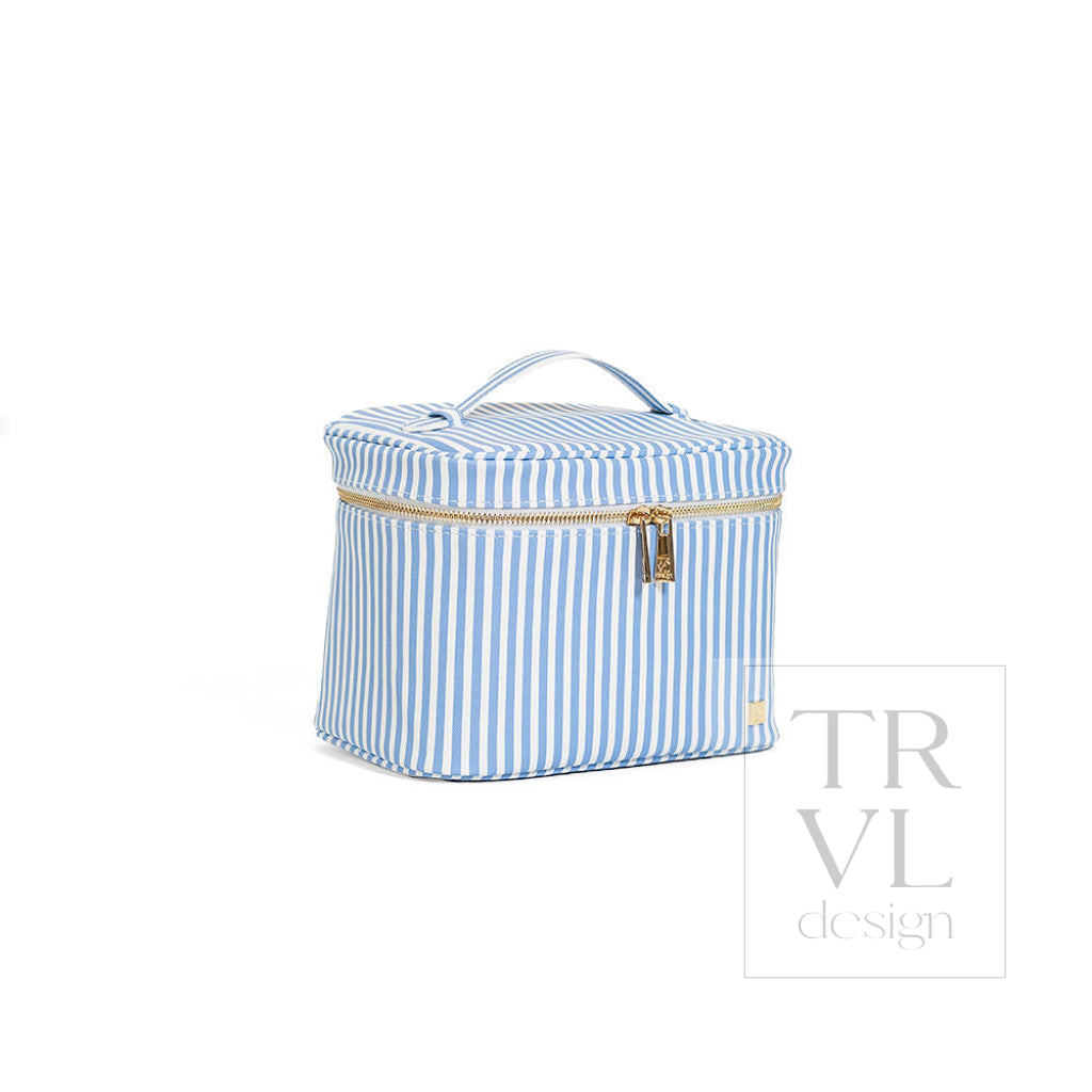 LUXE VANITY TRAIN CASE - PIMLICO STRIPE CHAMBRAY - Cosmetic & Toiletry Bags