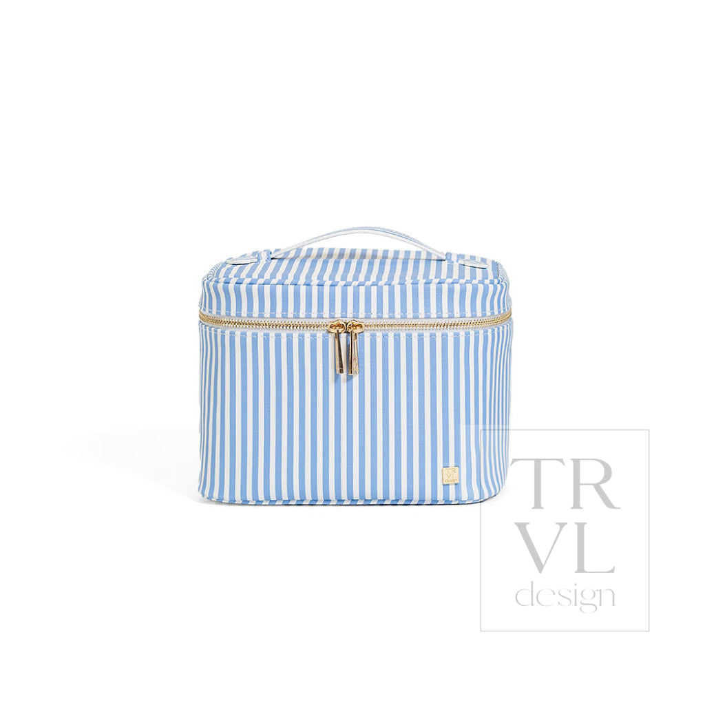 LUXE VANITY TRAIN CASE - PIMLICO STRIPE CHAMBRAY - Cosmetic & Toiletry Bags