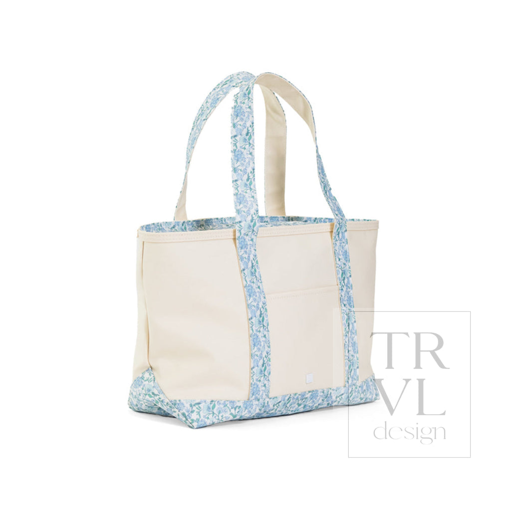 MEDIUM TOTE - COATED CANVAS NATURAL with HAMPTONS TRIM *ETA Ship 7/15 - Tote Bags