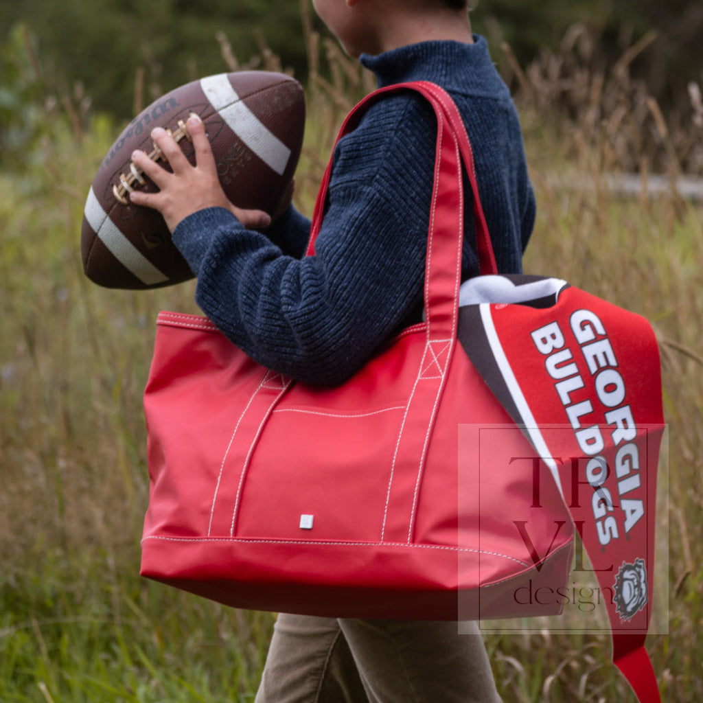 MEDIUM TOTE - COATED CANVAS RED - Tote Bags