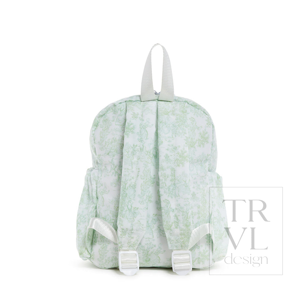 Mini Backer - Bunny Toile Green Backpack Backpacks