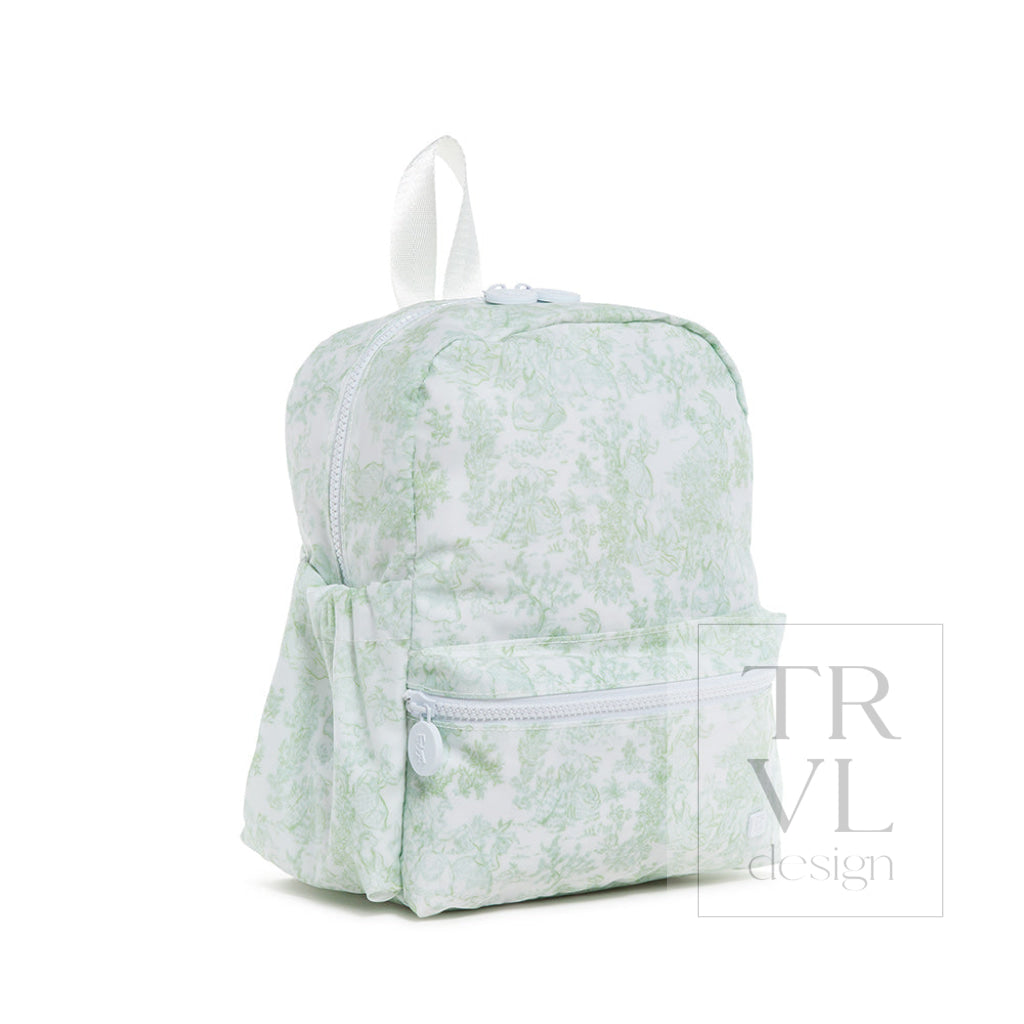 Mini Backer - Bunny Toile Green Backpack Backpacks
