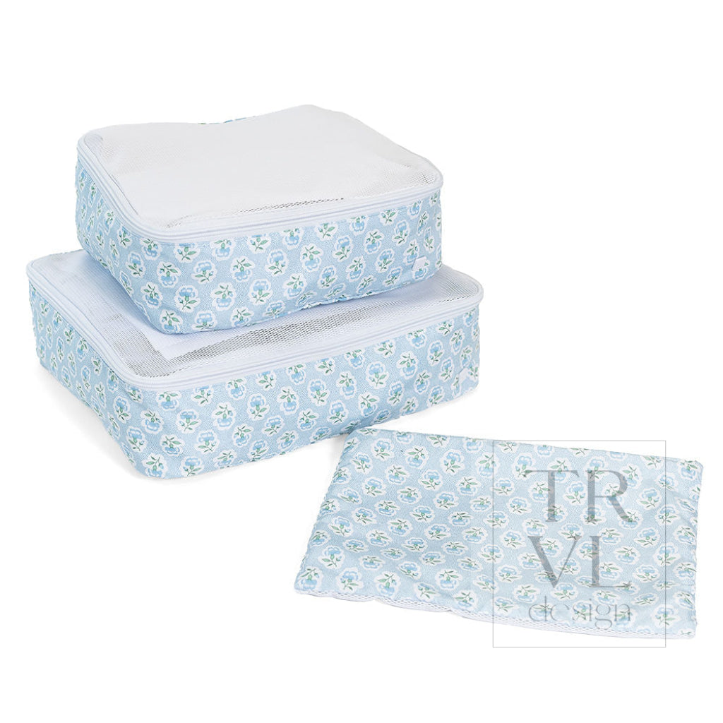 MINI SQUAD Packing Cubes - PETITE FLEUR BLUE - Packing Organizers