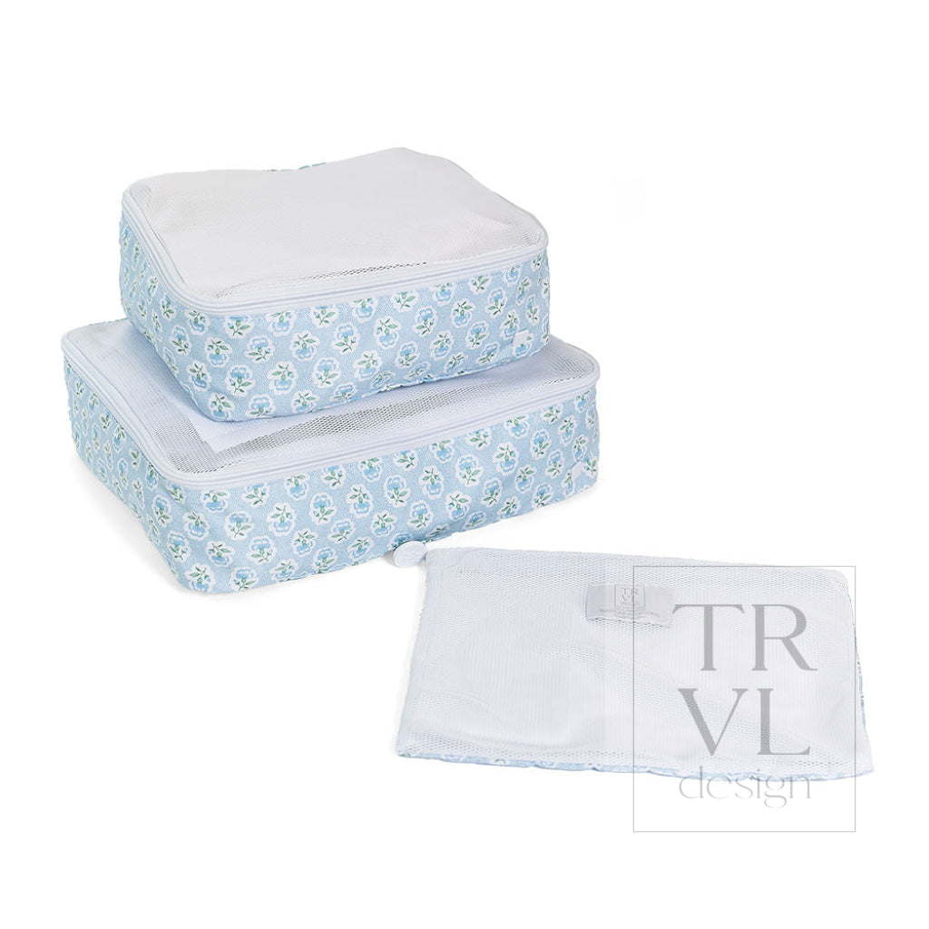 MINI SQUAD Packing Cubes - PETITE FLEUR BLUE - Packing Organizers