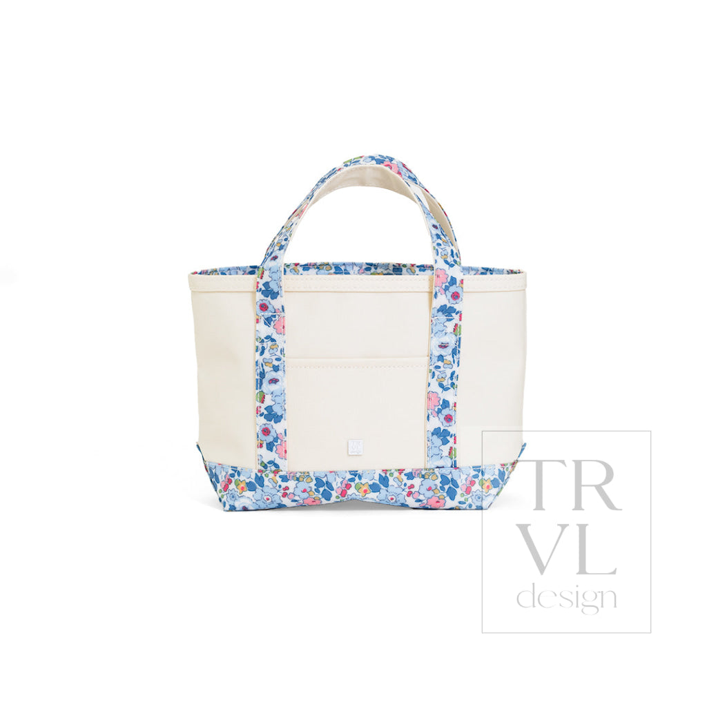 MINI TOTE - COATED CANVAS NATURAL With BRIDGEHAMPTON TRIM - Tote Bags
