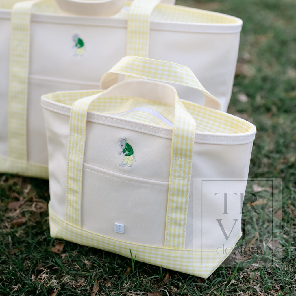 MINI TOTE - ERNIE COATED CANVAS with BUTTERCUP TRIM - Tote Bags