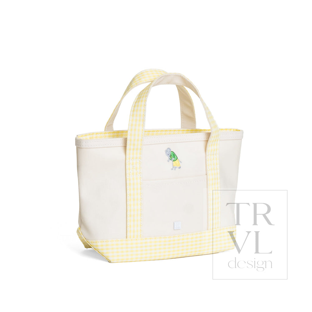 MINI TOTE - ERNIE COATED CANVAS with BUTTERCUP TRIM - Tote Bags