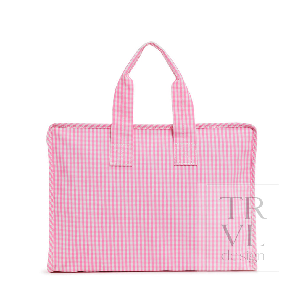 Overnight Tote - Gingham Pink Tote Bags