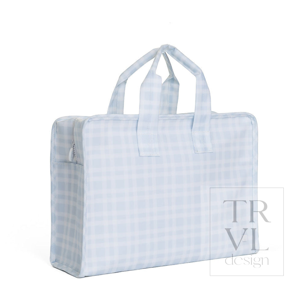 OVERNITE TOTE - PIMLICO PLAID BLUE - Tote Bags