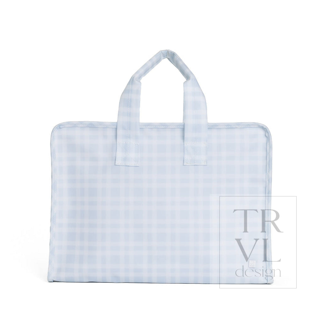 OVERNITE TOTE - PIMLICO PLAID BLUE - Tote Bags