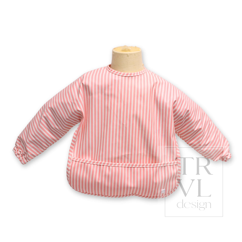PERFECT SMOCK SMALL - PIMLICO STRIPE DUSTY ROSE *2 PC PRE-PACK* - Bibs