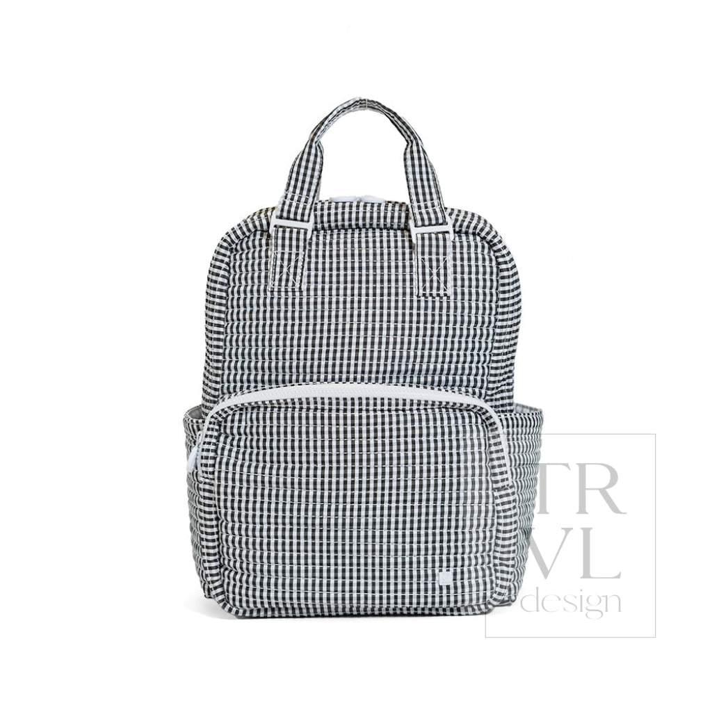 QUILTED ALL YOU NEED BAG - GINGHAM BLACK - Diaper Bags
